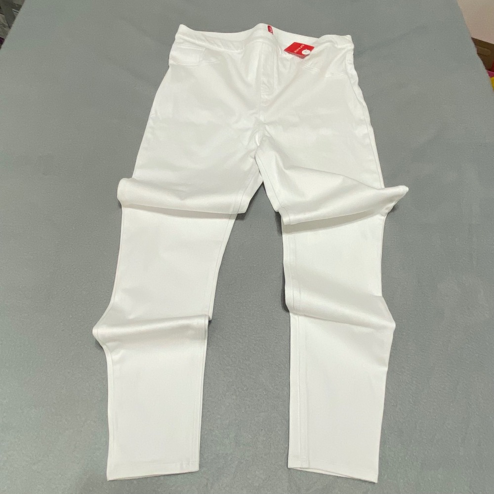 Spanx Ankle Skinny Jeans White Pull On Stretch Denim Tall Size 1X NEW